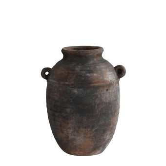 Aged Deep Umber URN Vase Small