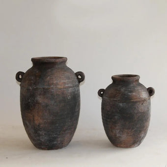 Aged Deep Umber URN Vase Small
