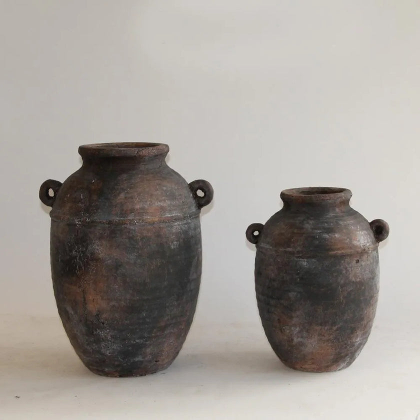 Aged Deep Umber URN Vase Small