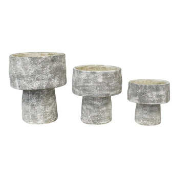 Mushroom Planter Grey Wash L