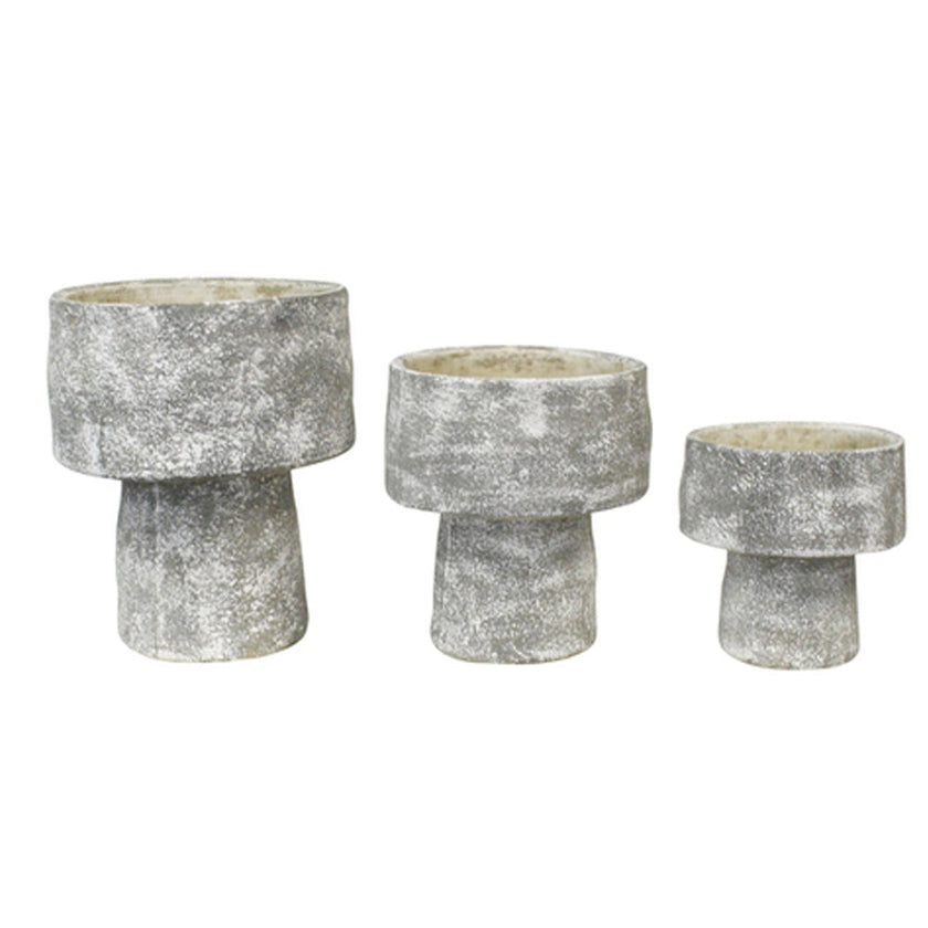 Mushroom Planter Grey Wash L