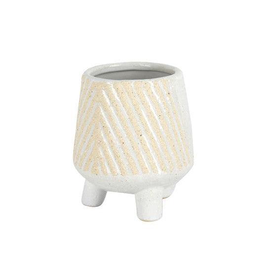 Chevron Tripod Ceramic Planter SML
