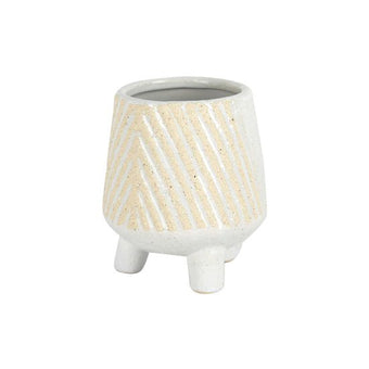 Chevron Tripod Ceramic Planter MED