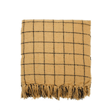 B7970066 Checked Cotton Throw Tan