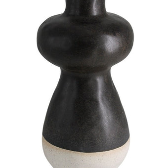 Marjo Curvy Vase Blk/Wht Glaze