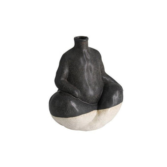 Manola Decor Bud Vase Blk/Wht Glaze