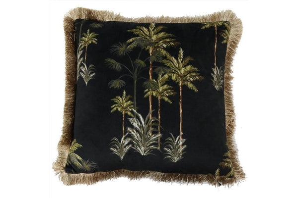 Velvet Palm Tree Cushion 45x45cm