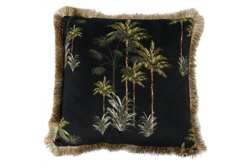Velvet Palm Tree Cushion 45x45cm