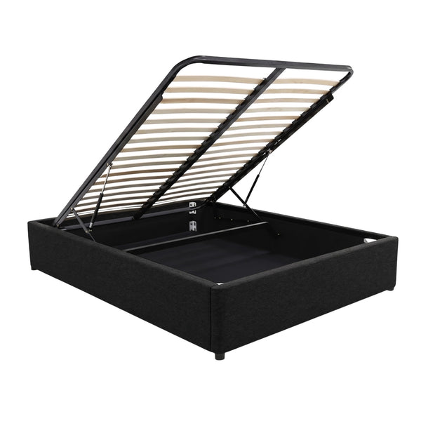 Denver Gas Lift Storage Bed Base (Black) - King Single (W115 x H35 x 203 CM)