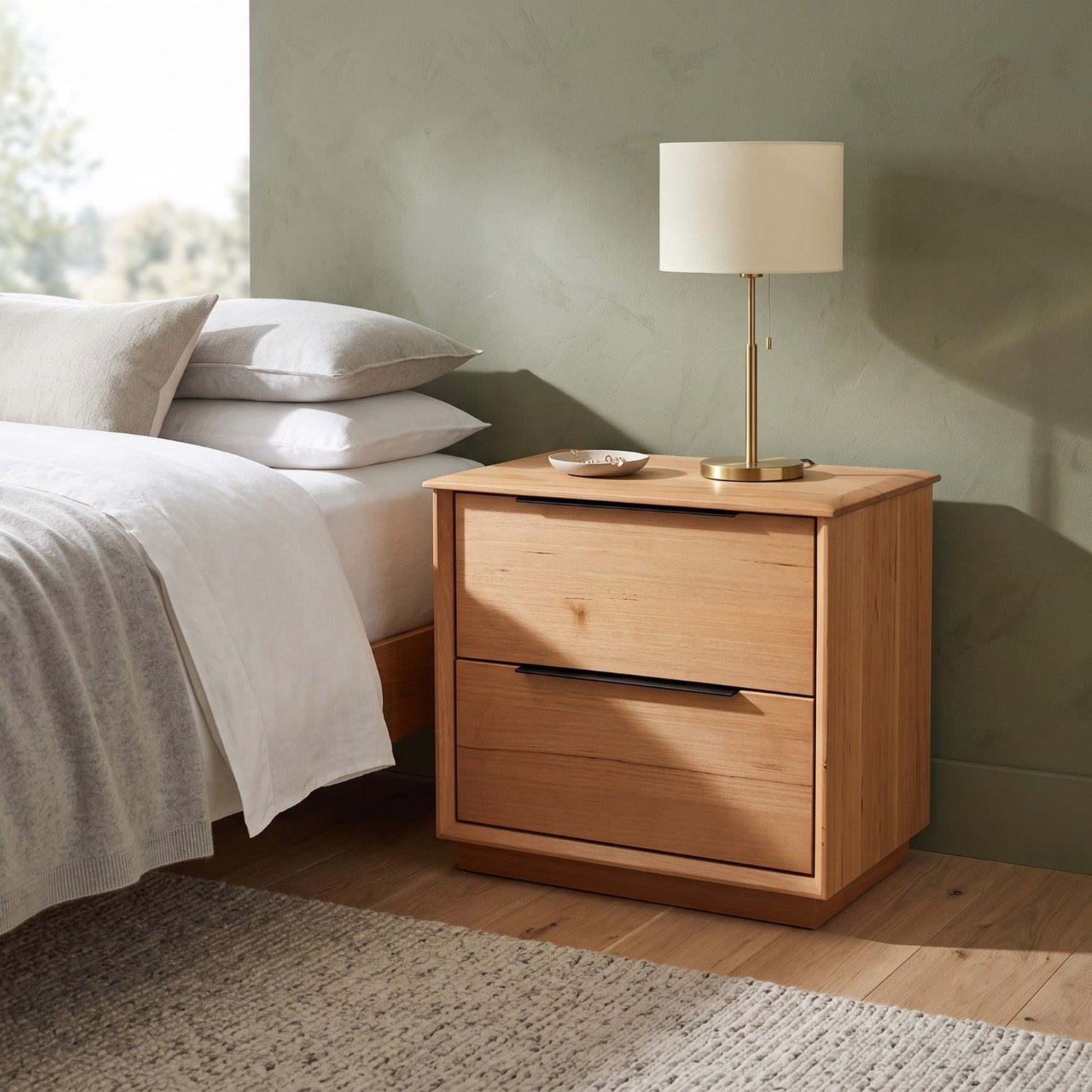 Clyde 2 Drw Bedside Table (H520* W560* D400)