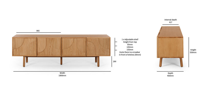ARC TV Stand (Natural Oak)