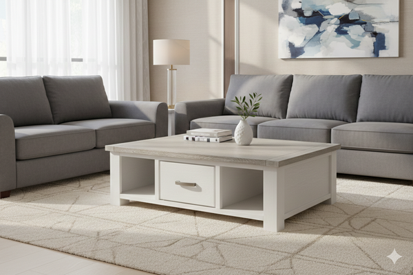 Scarletwood Coffee Table With Drawers (W1300 D700 H420mm)