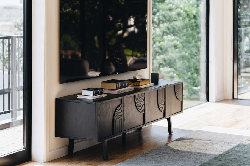ARC TV Stand (Black Oak)