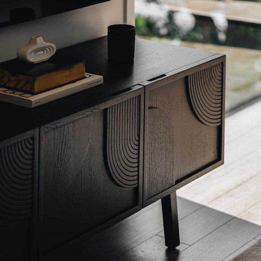 ARC TV Stand (Black Oak)
