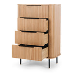 Anders Tallboy 4 drawers (Natural Oak) (W79 D46 H115CM)