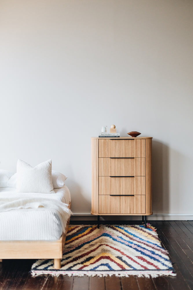 Anders Tallboy 4 drawers (Natural Oak) (W79 D46 H115CM)