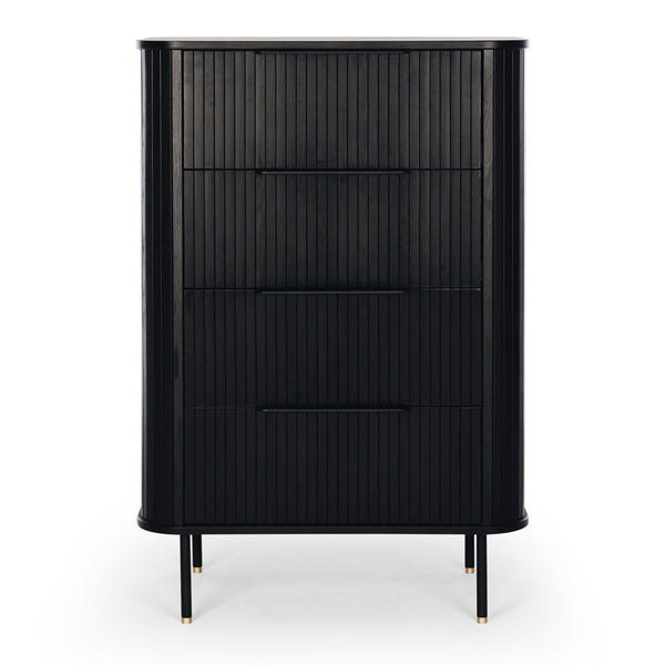 Anders Tallboy 4 drawers (Black Oak) (W79 D46 H115CM)