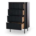 Anders Tallboy 4 drawers (Black Oak) (W79 D46 H115CM)