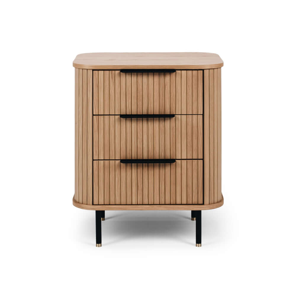 Anders Bedside 3drw (Natural Oak) (W57 D42 H67CM)