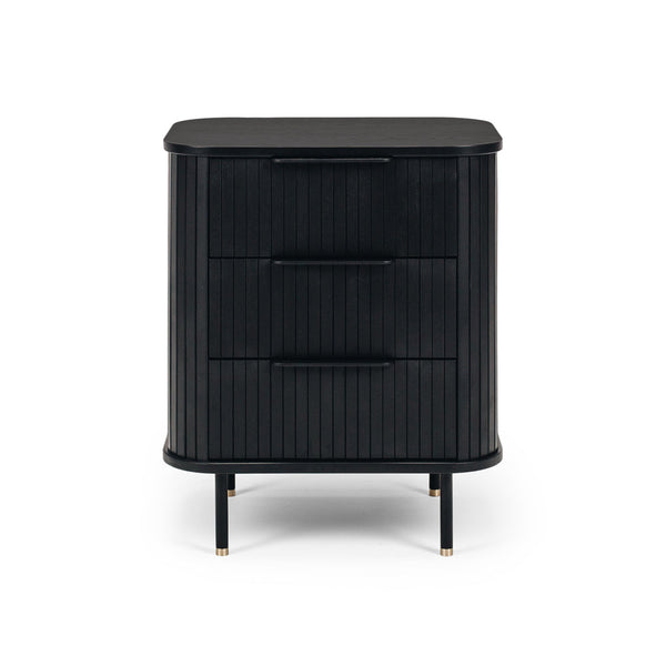 Anders Bedside 3drw (Black Oak) (W57 D42 H67CM)