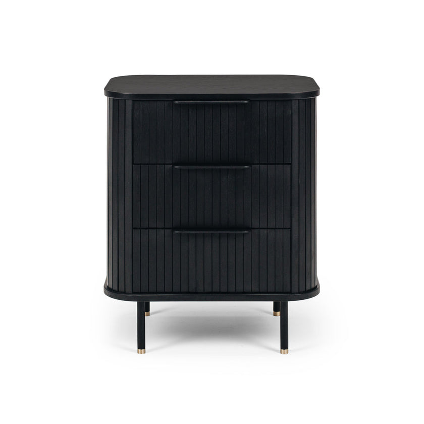 Anders Bedside 3drw (Black Oak)