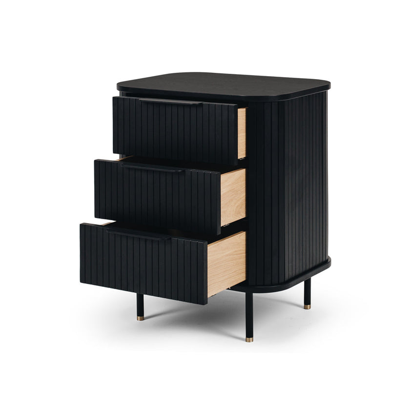 Anders Bedside 3drw (Black Oak)