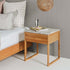 Avalon Natural Oak Side Table (Marble Top)