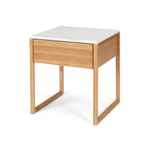 Avalon Natural Oak Side Table (Marble Top) (W50 D45 H55CM)