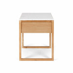 Avalon Natural Oak Side Table (Marble Top) (W50 D45 H55CM)