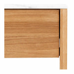 Avalon Natural Oak Side Table (Marble Top) (W50 D45 H55CM)