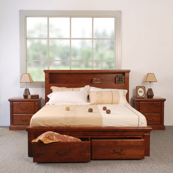 Marina Queen Bed with Storage (L2280 W1700 H1210/390mm (Head/foot)