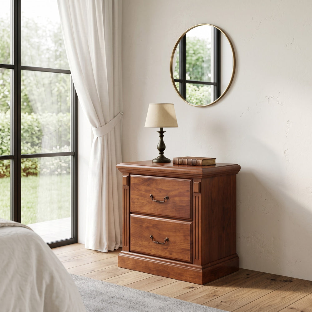 Marina 2 Drw Bedside (W590 D420 H620mm)