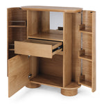Akita Natural Oak Bar Cabinet (Oak Top) (W90 D35 H110CM)