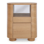 Akita Natural Oak Bar Cabinet (Oak Top) (W90 D35 H110CM)