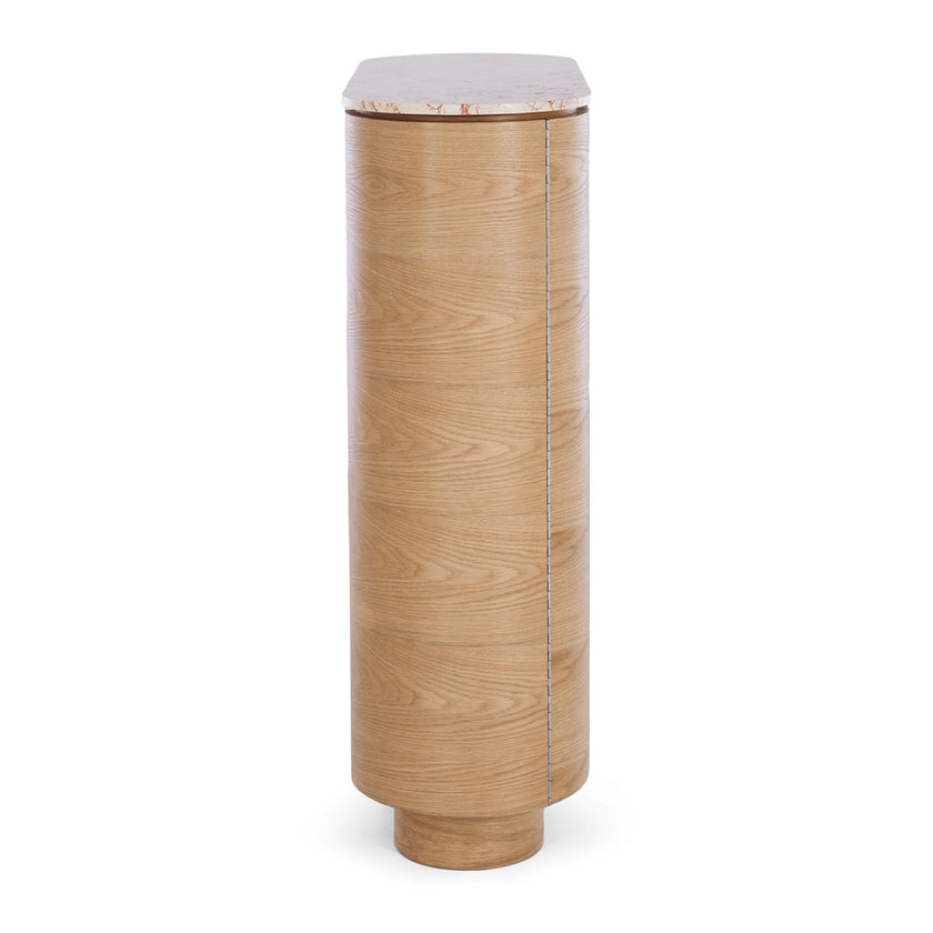 Akita Natural Oak Bar Cabinet (Turkish Rose Top)