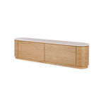 Akita Natural Oak Tv Stand (Travertine Top) (L180 D35 H45CM)