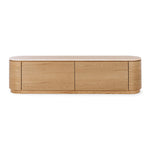 Akita Natural Oak Tv Stand (Travertine Top) (L180 D35 H45CM)