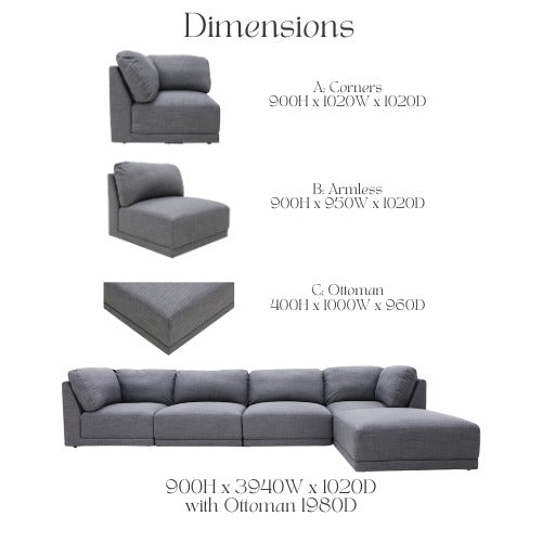 Miami 5 Piece Modular Sofa
