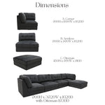 Orlando 5 Piece Modular Sofa - Black