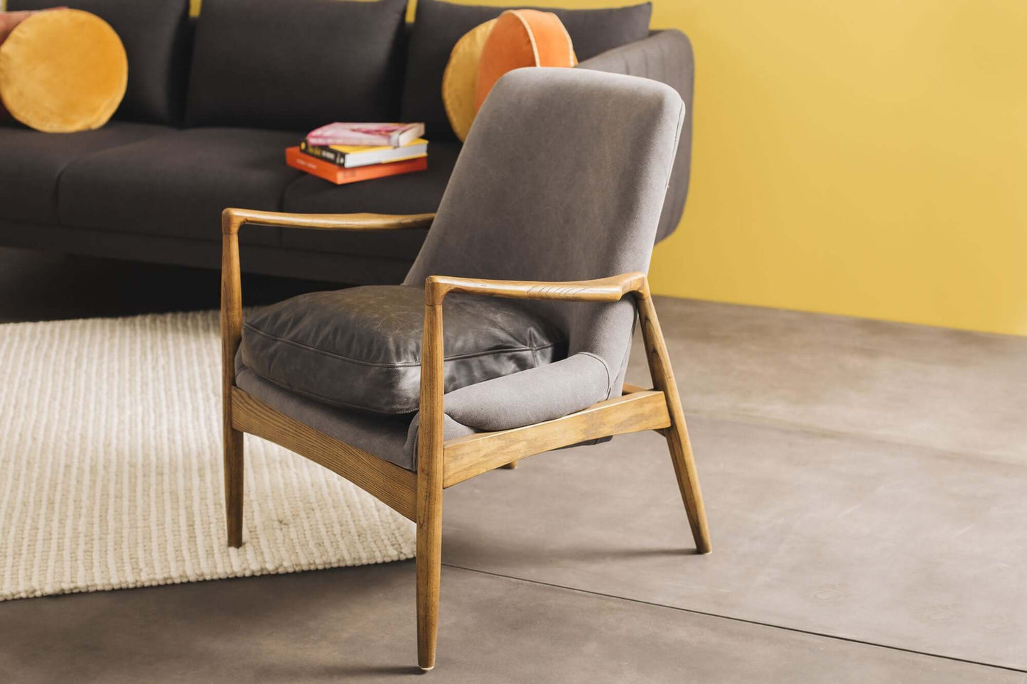 Steiner Armchair FULL Canvas Charcoal