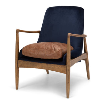 Steiner Armchair Velvet Dark Blue
