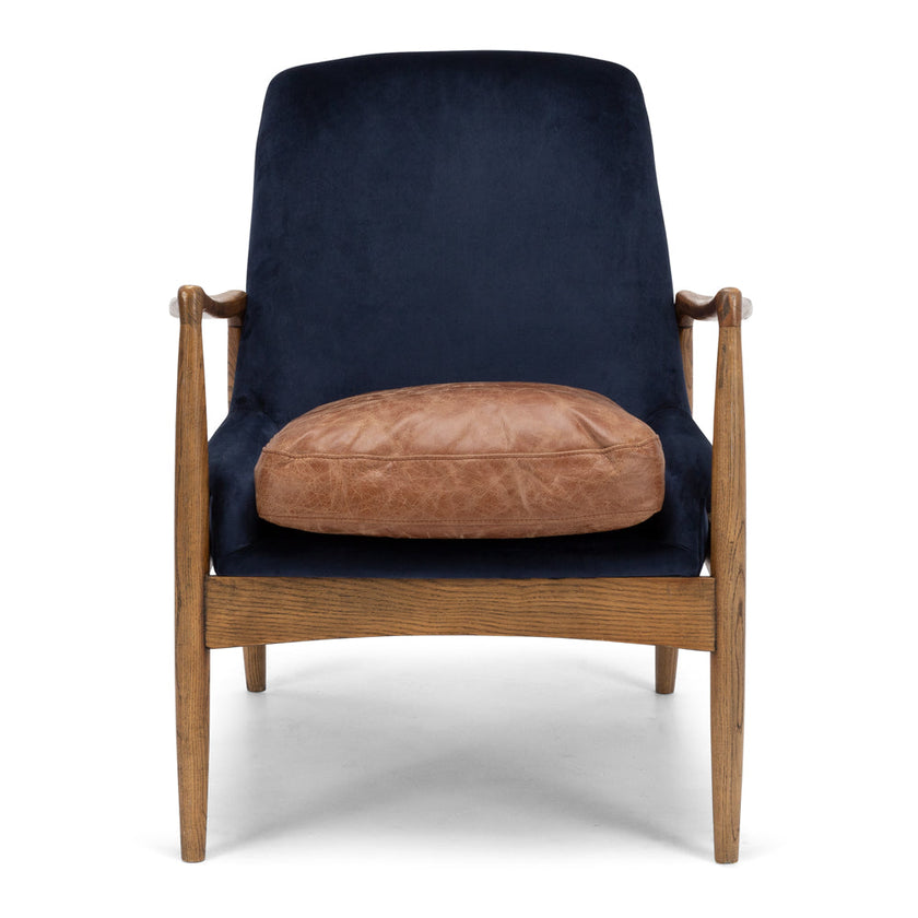 Steiner Armchair Velvet Dark Blue