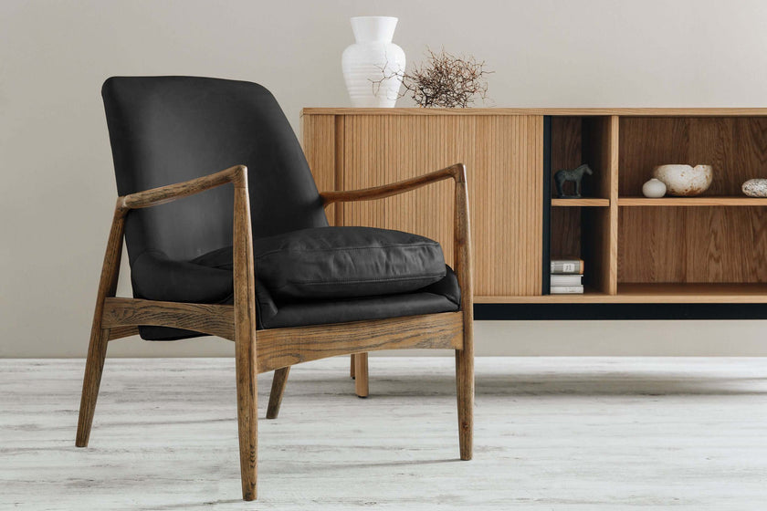 Steiner Armchair Black Wax Leather