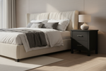 Black Alice 2 Drawer Bedside (W540 D420 H600mm)