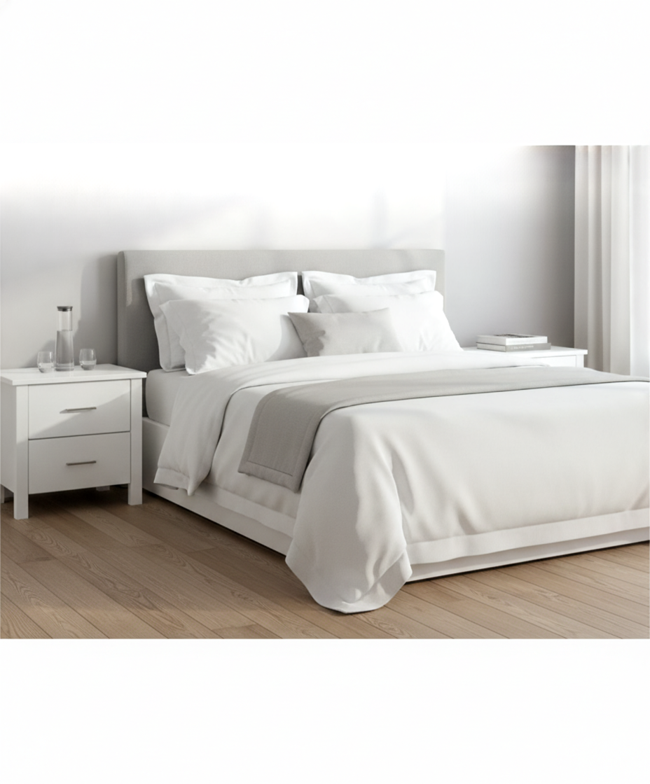 White Alice 2 Drawer Bedside (W540 D430 H600mm)