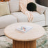 Rho Travertine Top Coffee Table 85rd (Natural Oak Base)