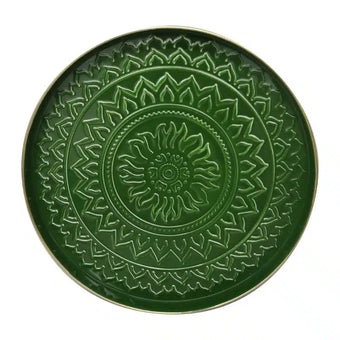Rangoli Tray - Large- Dark Green