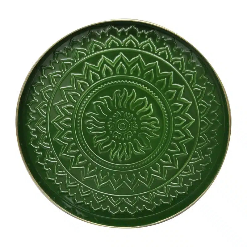 Rangoli Tray - Medium- Dark Green