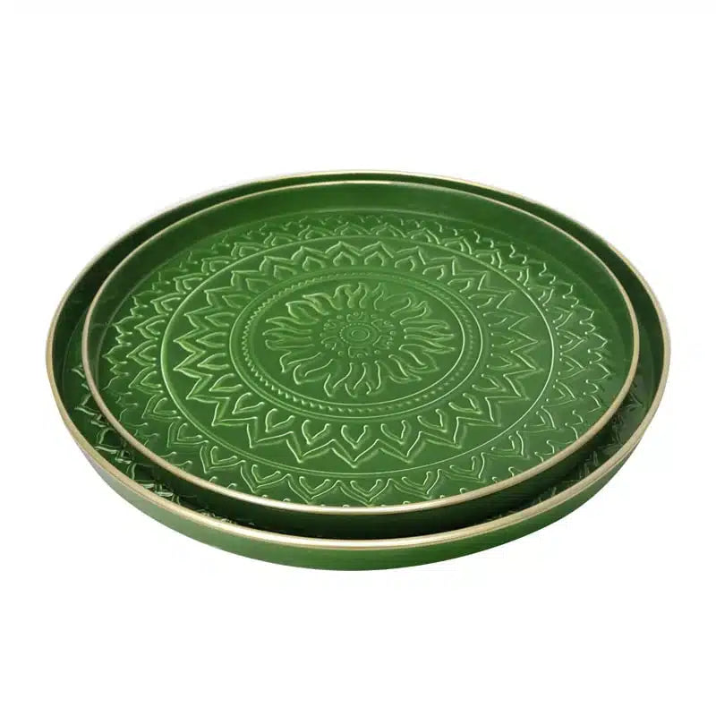 Rangoli Tray - Medium- Dark Green