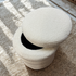 Ollie Boucle Storage Ottoman- Round